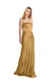 Sleeveless Strapless Stretch Satin Gold Long Formal Evening Gown / Prom Dress / Bridesmaid Dress Adelaide