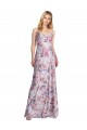 Sleeveless Cowl Neck Stretch Satin & Floral Long Formal Evening Gown / Bridesmaid Dress Adelaide