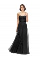 Sleeveless Sweetheart Tulle Black Long Bridesmaid Gown Adelaide