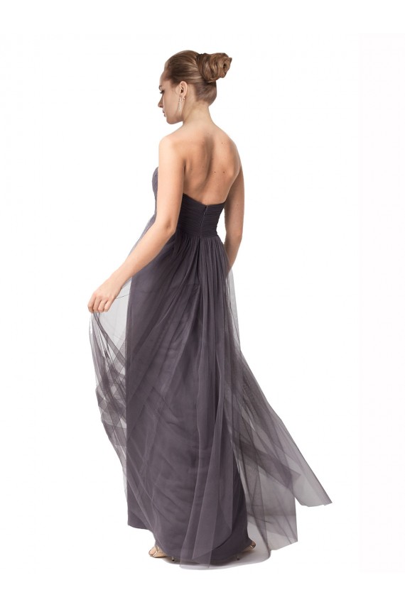 Cap Sleeves Sweetheart Tulle Vintage Rose Long Bridesmaid Dress Adelaide