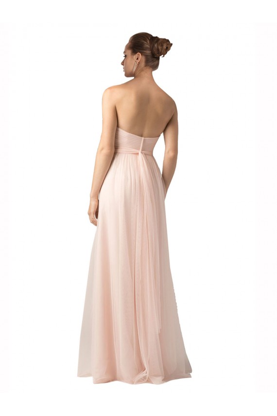 Sleeveless Sweetheart Tulle Nude Long Bridesmaid Dress / Evening Dress Adelaide