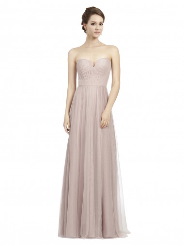Sleeveless Sweetheart Tulle Vintage Rose Long Formal Dress / Bridesmaid Dress Adelaide