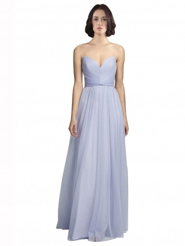 Sleeveless Sweetheart Tulle Lilac Long Bridesmaid Dress Adelaide