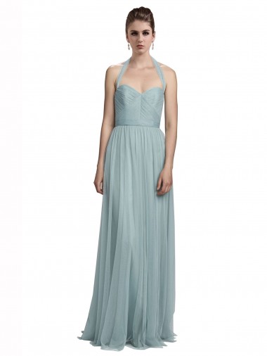 Sleeveless Halter Neck Tulle Long Bridal Party Dress / Evening Dress Adelaide