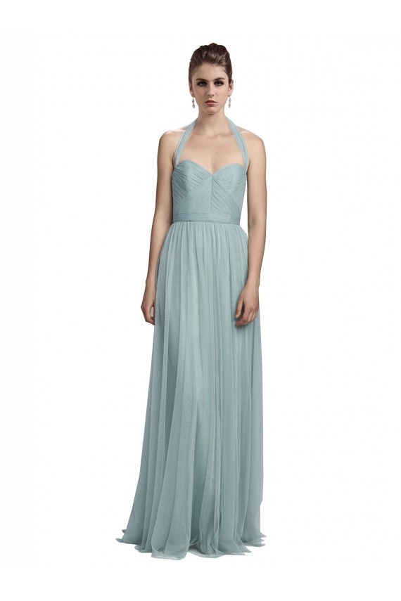 Sleeveless Halter Neck Tulle Long Bridal Party Dress / Evening Dress Adelaide