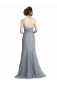 Sleeveless One Shoulder Tulle Slate Grey Long Bridesmaid Dress Adelaide