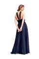 Sleeveless Halter Neck Tulle Navy Blue Long Bridesmaid Dress / Evening Dress Adelaide