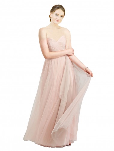 Sleeveless Sweetheart Tulle Pink Long Bridesmaid Dress / Evening Dress Adelaide