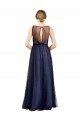 Sleeveless Boat Neck Tulle Burgundy Long Semi Formal Evening Dress / Bridesmaid Dress Adelaide