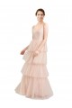 Sleeveless V-Neck Tulle Pink Long Semi Formal Evening Dress / Bridesmaid Dress Adelaide