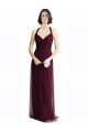 Sleeveless V-Neck Tulle Red Long Bridesmaid Dress / Evening Dress Adelaide