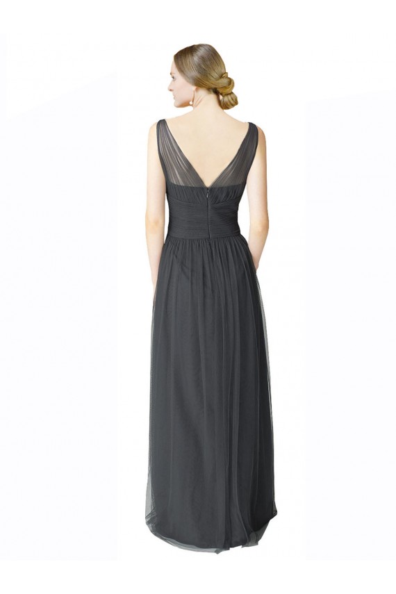 Sleeveless Sweetheart Tulle Pewter Long Formal Dress / Bridesmaid Dress Adelaide