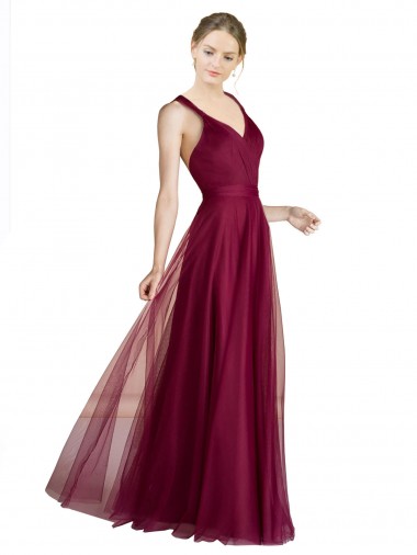 Sleeveless Sweetheart Tulle Long Bridesmaid Dress Adelaide