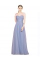 Sleeveless Strapless Tulle Light Sky Blue Long Formal Dress / Bridesmaid Dress Adelaide