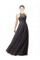 Sleeveless Sweetheart Tulle & Lace Slate Grey Long Bridesmaid Dress Adelaide