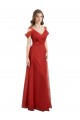 Cold Shoulder Sweetheart Tulle Red Long Formal Dress / Bridesmaid Dress Adelaide