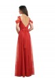Cold Shoulder Sweetheart Tulle Red Long Formal Dress / Bridesmaid Dress Adelaide