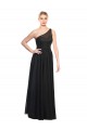 Sleeveless One Shoulder Tulle Black Long Bridesmaid Dress / Evening Dress Adelaide