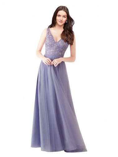 Sleeveless Sweetheart Tulle & Lace Long Formal Dress / Bridesmaid Dress Adelaide