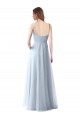 Sleeveless V-Neck Soft Tulle Light Sky Blue Long Bridesmaid Dress Adelaide