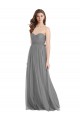 Sleeveless Sweetheart Tulle Slate Grey Long Bridesmaid Gown Adelaide