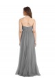 Sleeveless Sweetheart Tulle Slate Grey Long Bridesmaid Gown Adelaide