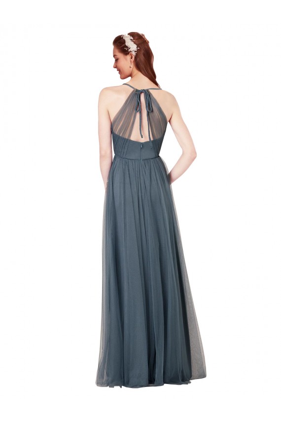 Sleeveless Sweetheart Tulle Burgundy Long Bridesmaid Dress Adelaide