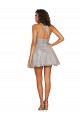 Sleeveless Halter Neck Tulle Silver Short Bridesmaid Dress Adelaide