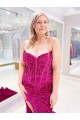 Sleeveless Sweetheart Velvet Sequin Shown Color Sweep Train Evening Dress Adelaide