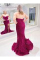 Sleeveless Sweetheart Velvet Sequin Shown Color Sweep Train Evening Dress Adelaide