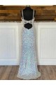 Sleeveless V-Neck Velvet Sequin Sweep Train Evening Gown / Prom Dress Adelaide