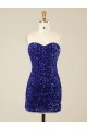 Sleeveless Sweetheart Velvet Sequin Shown Color Short Prom Dress Adelaide