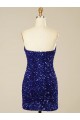 Sleeveless Sweetheart Velvet Sequin Shown Color Short Prom Dress Adelaide