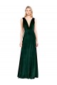 Sleeveless V-Neck Stretch Velvet Dark Green Long Bridesmaid Dress / Formal Dress Adelaide