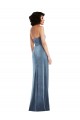 Sleeveless Strapless Stretch Velvet Dusty Blue Long Formal Evening Gown / Prom Dress / Bridesmaid Dress Adelaide