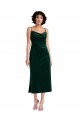 Sleeveless Cowl Neck Stretch Velvet Dark Green Midi Length Black Tie Evening Gown / Prom Dress / Bridesmaid Dress Adelaide