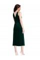 Sleeveless Cowl Neck Stretch Velvet Dark Green Midi Length Evening Gown / Prom Dress / Bridesmaid Dress Adelaide