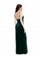 Sleeveless Square Neck Stretch Velvet Dark Green Sheath Long Prom Dress / Bridesmaid Dress Adelaide
