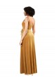 Sleeveless V-Neck Stretch Velvet Gold Long Black Tie Evening Gown / Prom Dress / Bridesmaid Dress Adelaide
