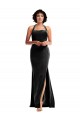 Sleeveless Halter Neck Stretch Velvet Black Long Formal Evening Gown / Prom Dress / Bridesmaid Dress Adelaide