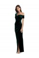 Sleeveless Sweetheart Stretch Velvet Dark Green Long High Low Evening Gown / Prom Dress / Bridesmaid Dress Adelaide